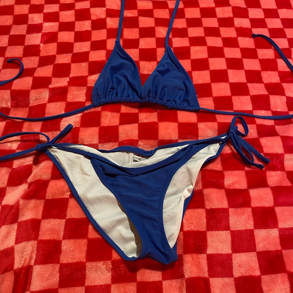 Blue triangle bikini
